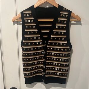 Louis Vuitton Black and Gold Striped Blouse